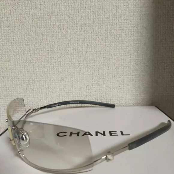 CHANEL | Accessories | Chanel Gray Silver Rhinestone Half